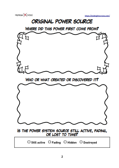 Power System Creation Worksheet Preview 2